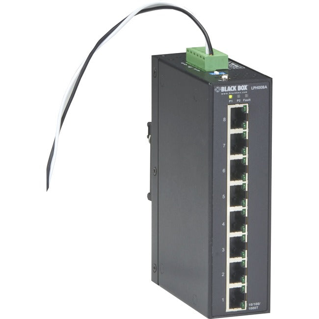 Black Box LPH008A-R2 Industrial PoE+ Switch - Extreme Temperature Gigabit Ethernet | Tecisoft