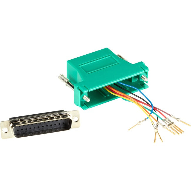 Black Box Modular Adapter Kit - DB25 Male to RJ45 Female, Green FA4525M-GR