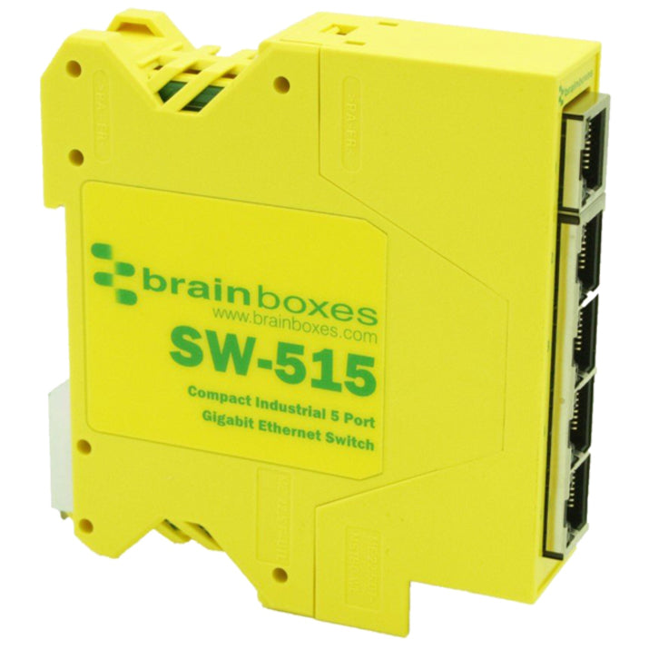 Brainboxes Compact Industrial 5 Port Gigabit Ethernet Switch DIN Rail Mountable SW-515