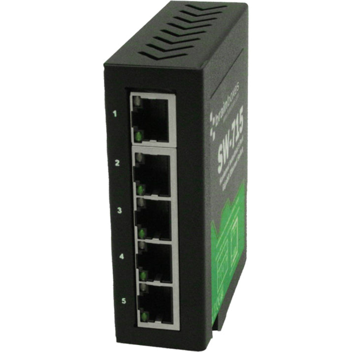 Brainboxes Hardened Industrial 5 Port Gigabit Ethernet Switch DIN Rail Mountable SW-715