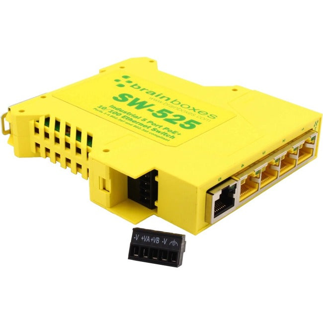 Brainboxes Industrial 5 Port Poe+ 10/100 Ethernet Switch