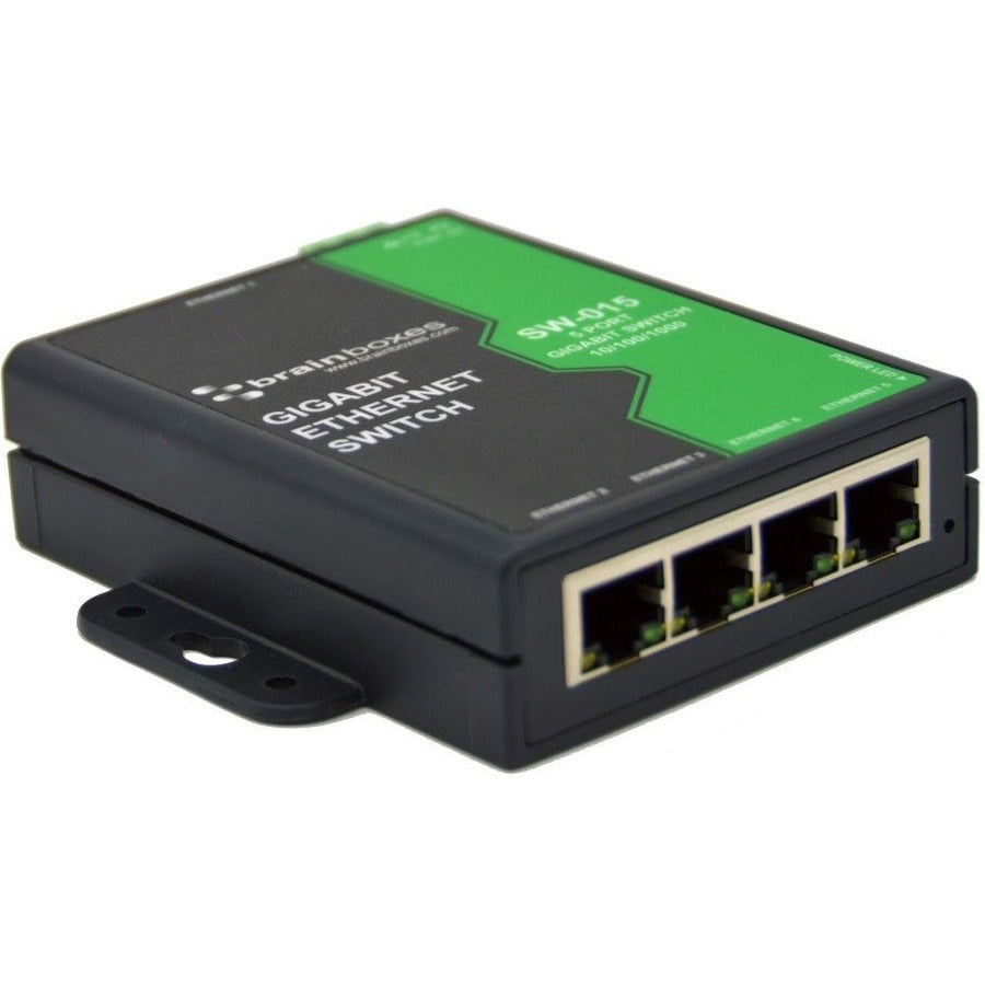 Brainboxes SW-015 Light Industrial 5 Port Gigabit Ethernet Switch - Wall Mountable Unmanaged Switch | TecISoft