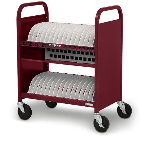 Bretford Cube Transport Cart Portable Device Management Cart Maroon