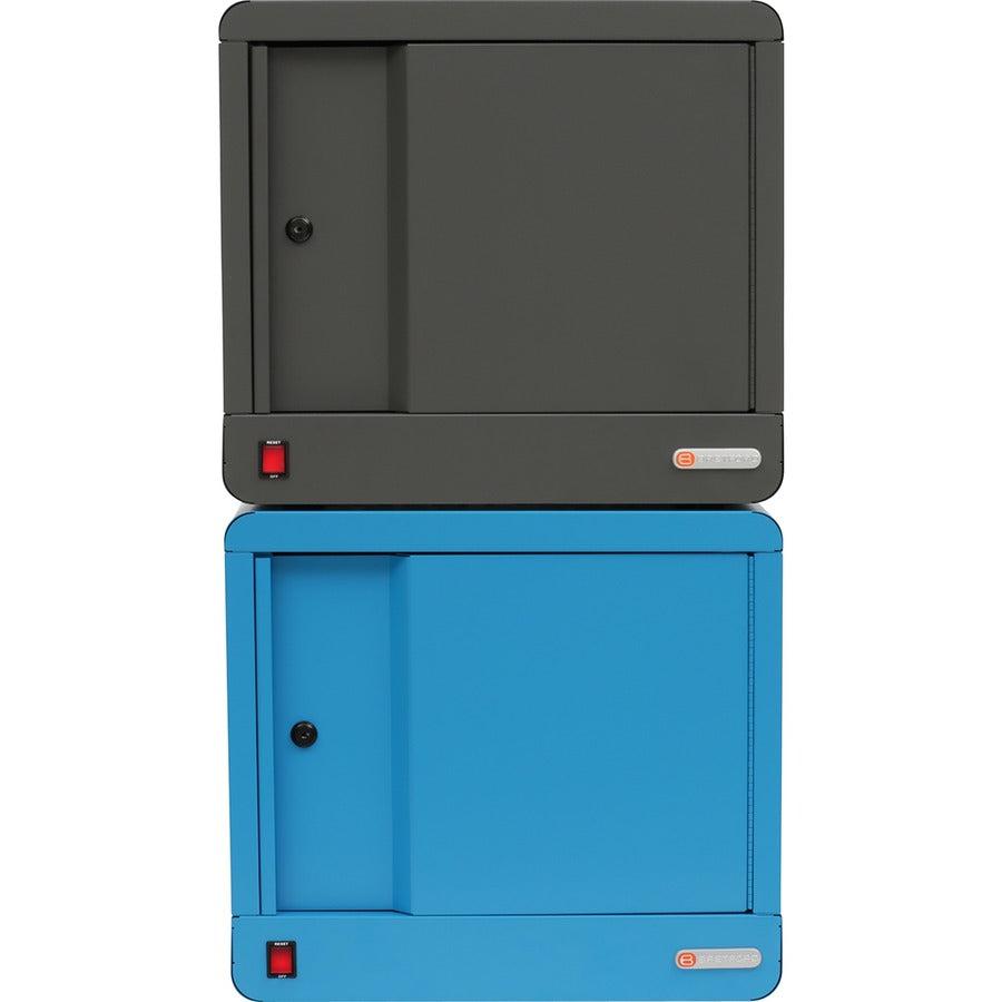 Bretford Cube Micro Station Portable Device Management Cabinet Charcoal