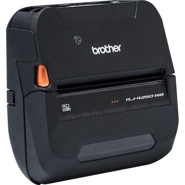 Brother Desktop Direct Thermal Printer - Monochrome - Label/Receipt Print - USB - Bluetooth - Wireless LAN RJ4250WB