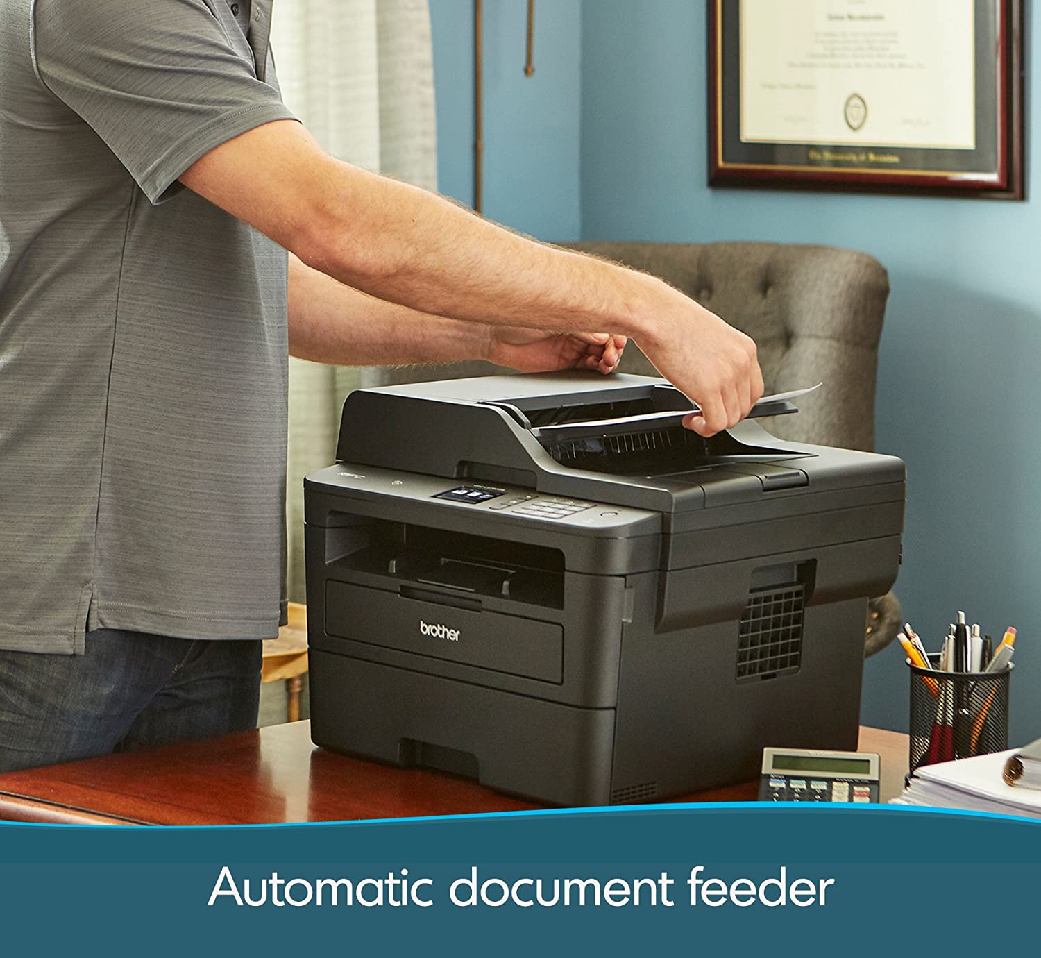 Brother Mfcl2750Dw Wireless Monochrome Printer With Scanner, Copier & Fax, Black