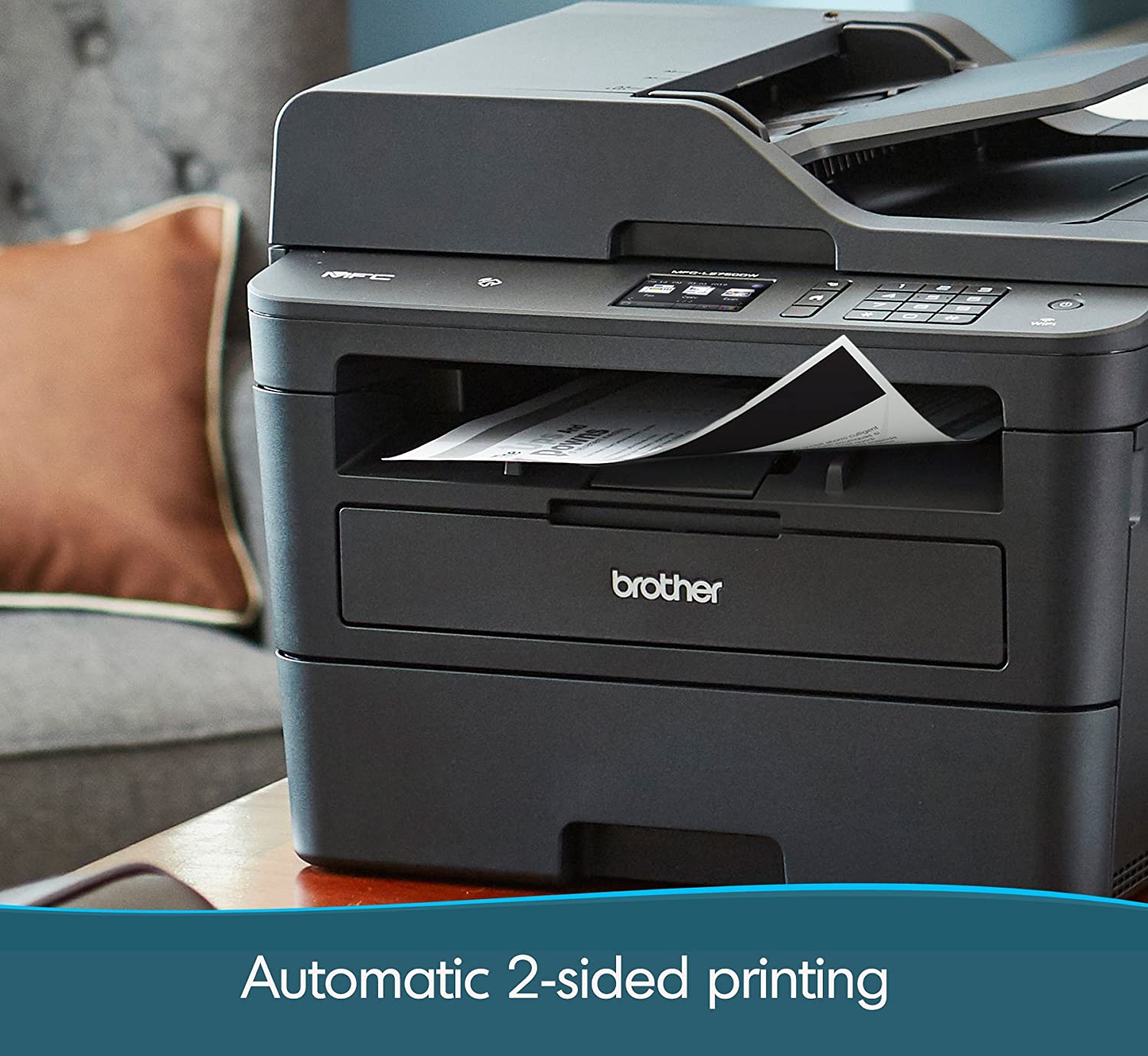 Brother Mfcl2750Dw Wireless Monochrome Printer With Scanner, Copier & Fax, Black