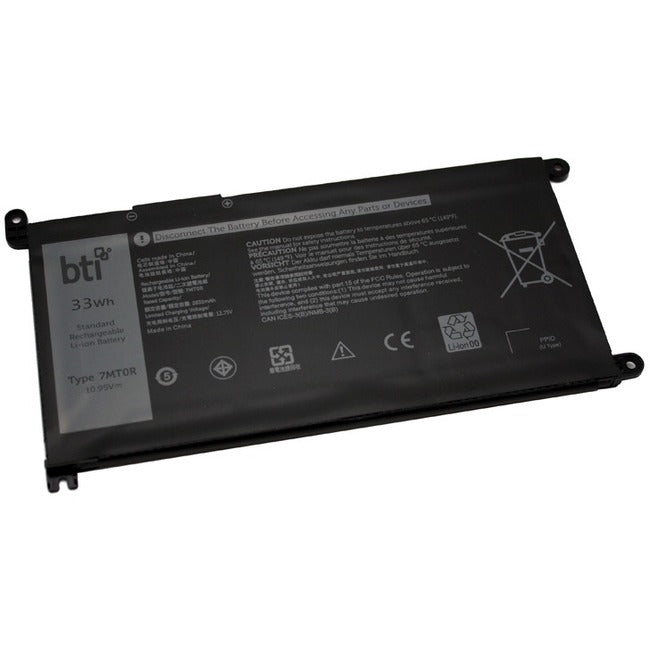 Bti - Notebook Battery (Equivalent To: Dell 7Mt0R, Dell 0Dn33X, Dell Cn-0Dn33X, Dell Dn33X) - Lithium Ion - 4-Cell - 3013 Mah - 33 Wh - For Dell Chromebook 3100, 3100 2-In-1, 3400, Inspiron 5488, 5493, 5593