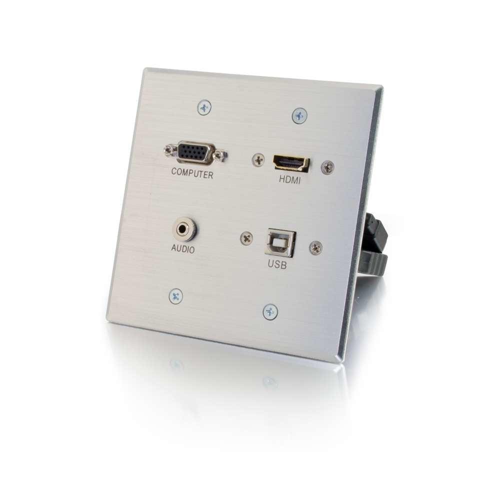 C2G 39703 Socket-Outlet Hdmi + Vga + 3.5Mm + Usb B Aluminium