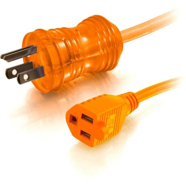 C2G 8Ft 16 Awg Hospital Grade Power Extension Cord (Nema 5-15P To Nema 5-15R) - Orange