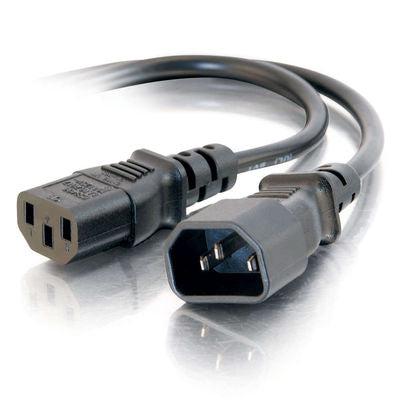 C2G 8Ft 250V 16 Awg Power Cord Extension (Iec320C13 To Iec320C14) Black 2.43 M C14 Coupler