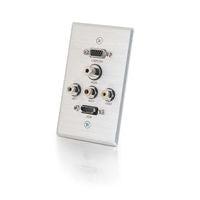 C2G Decorative Hdmi, Hd15 Vga, Rca Audio/Video, And 3.5Mm Wall Plate Docking Aluminium