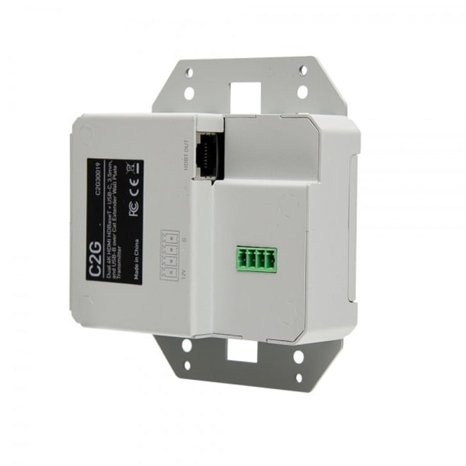 C2G Dual 4K HDMI HDBaseT plus USB-C, 3.5mm, USB-B over Cat Extender Dual Gang Wall Plate Transmitter C2G30019