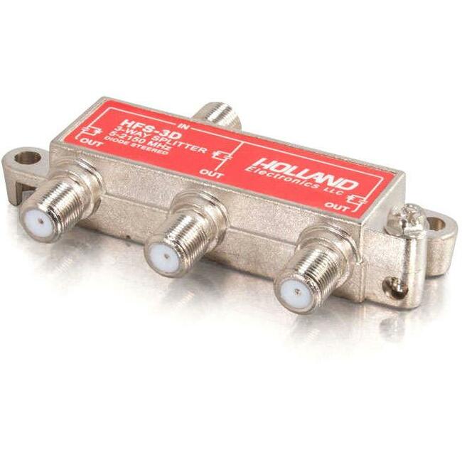 C2G High-Frequency 3-Way Splitter - Antenna Splitter - F Connector Female To F Connector Female - Silver
