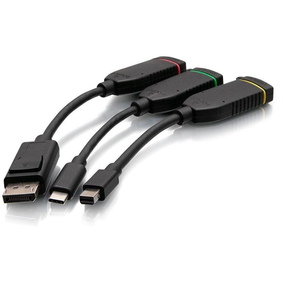 C2G Retractable Universal Mount 4K Hdmi® Dongle Adapter Ring With Color Coded Mini Displayport™, Displayport, And Usb-C®