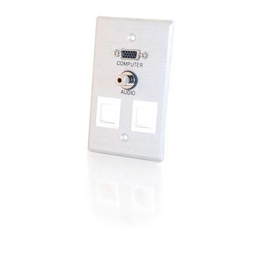 C2G Single Gang Hd15 + 3.5Mm + (2) Keystone Wall Plate
