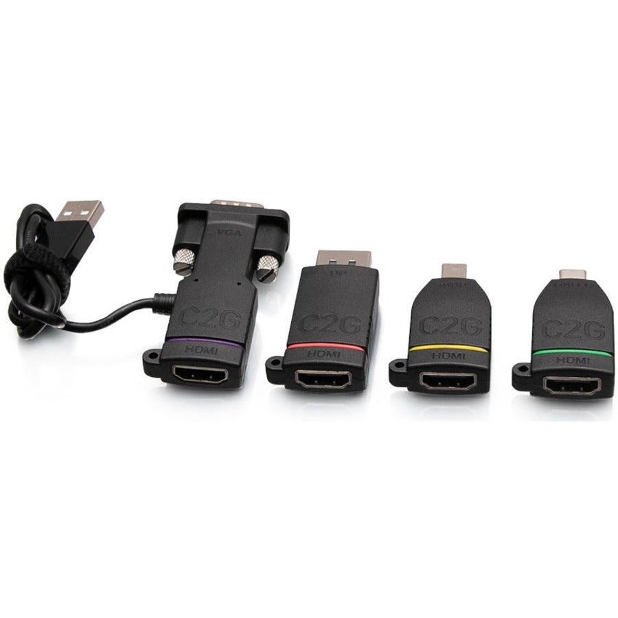 C2G Universal 4K Hdmi® Adapter Ring With Color Coded Mini Displayport™, Displayport, Usb-C®, And Vga