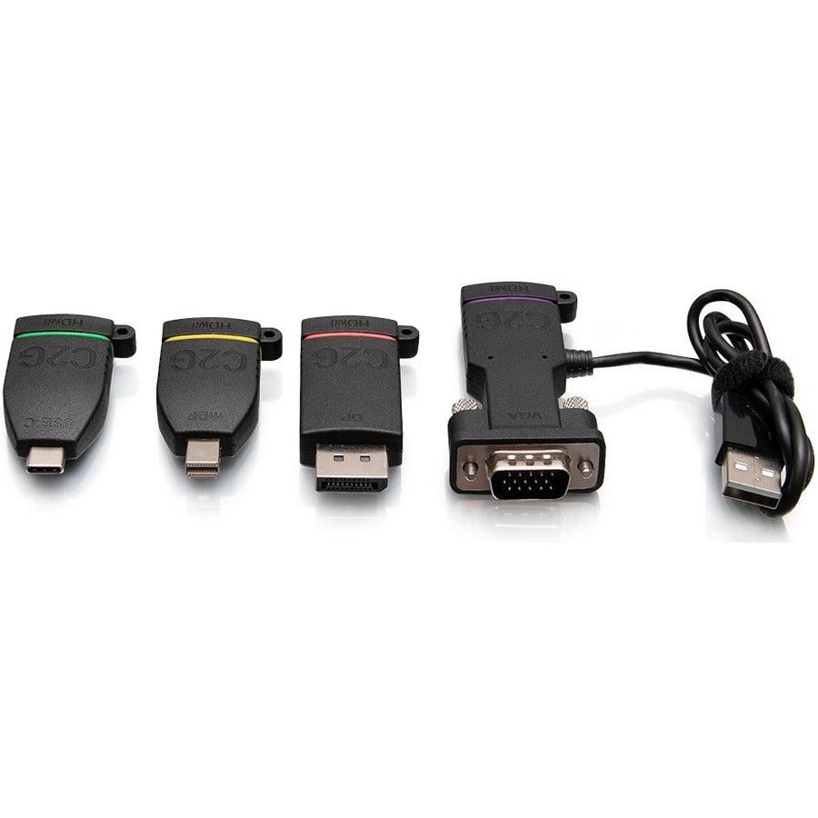 C2G Universal 4K Hdmi® Adapter Ring With Color Coded Mini Displayport™, Displayport, Usb-C®, And Vga