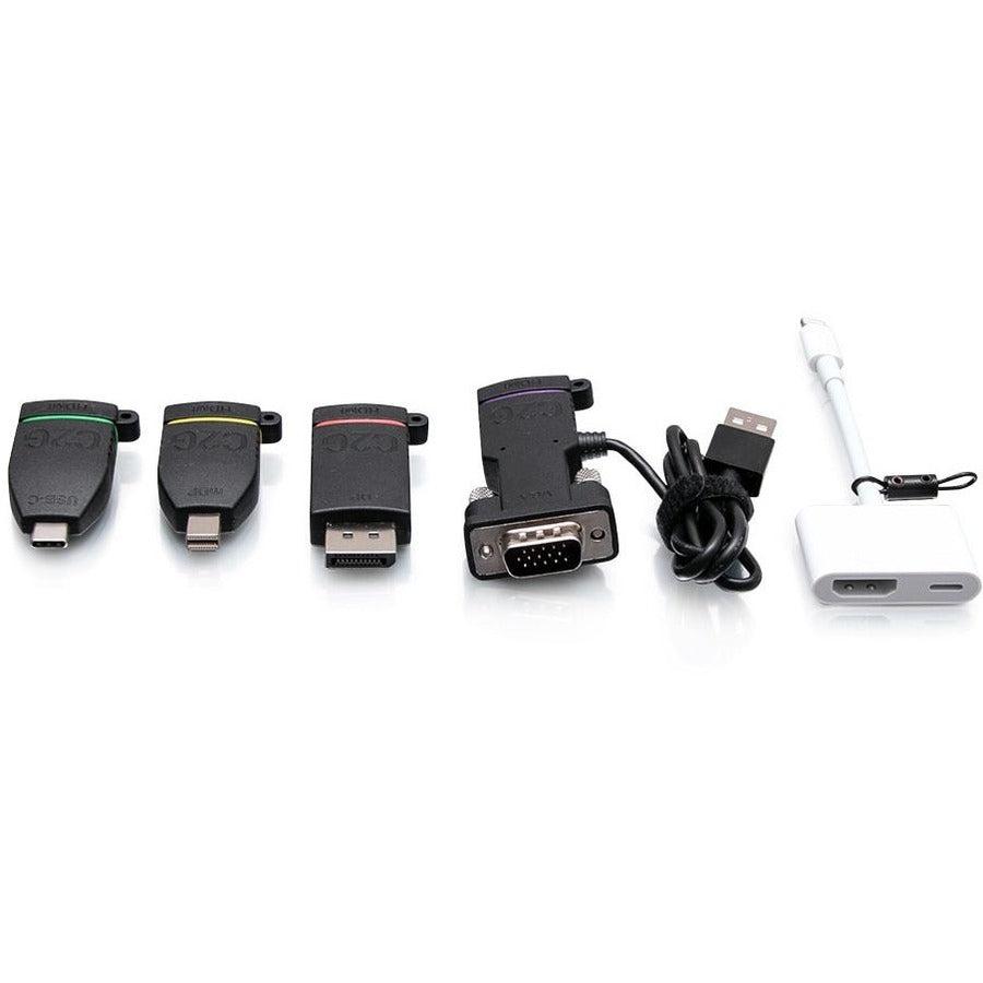 C2G Universal 4K Hdmi® Adapter Ring With Color Coded Mini Displayport™, Displayport, Usb-C®, Lightning, And Vga