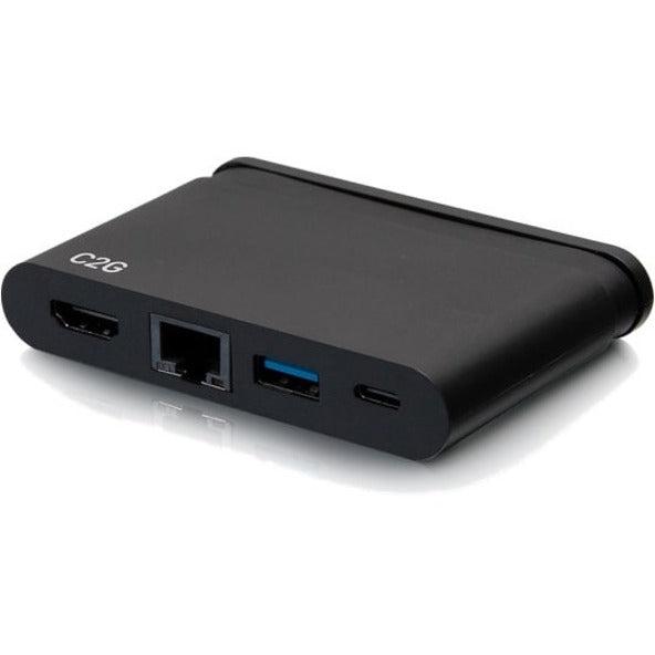 C2G Usb-C 4-In-1 Compact Dock With Hdmi, Usb-A, Ethernet, And Usb-C Power Delivery Up To 100W - 4K 30Hz