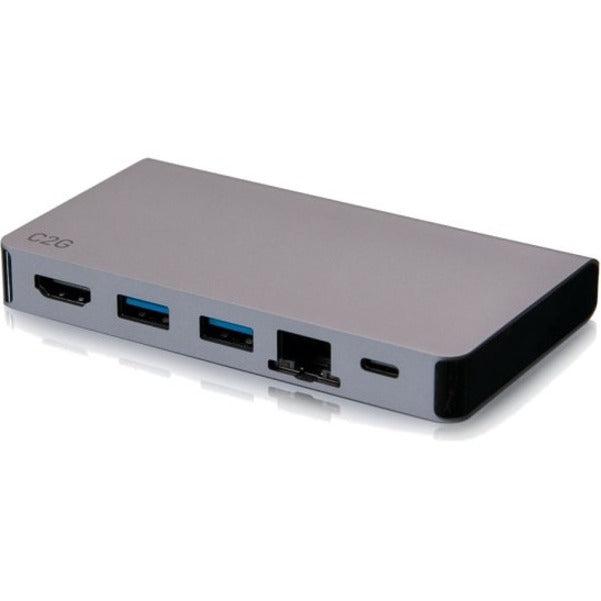 C2G Usb-C 5-In-1 Compact Dock With Hdmi, 2X Usb-A, Ethernet, And Usb-C Power Delivery Up To 100W - 4K 30Hz