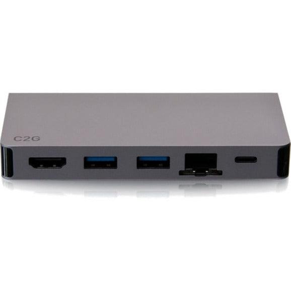 C2G Usb-C 5-In-1 Compact Dock With Hdmi, 2X Usb-A, Ethernet, And Usb-C Power Delivery Up To 100W - 4K 30Hz