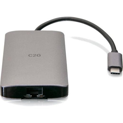 C2G Usb-C 8-In-1 Mini Dock With Hdmi, 2X Usb-A, Ethernet, Sd Card Reader, And Usb-C Power Delivery Up To 100W - 4K 30Hz