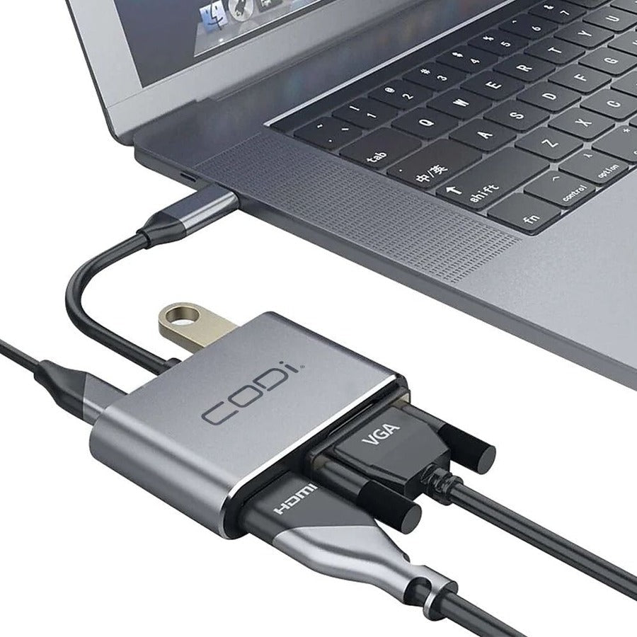 CODi 4-In-1 USB-C Display Adapter (HDMI, VGA, USB-C PD, USB-A 3.0) A01063M