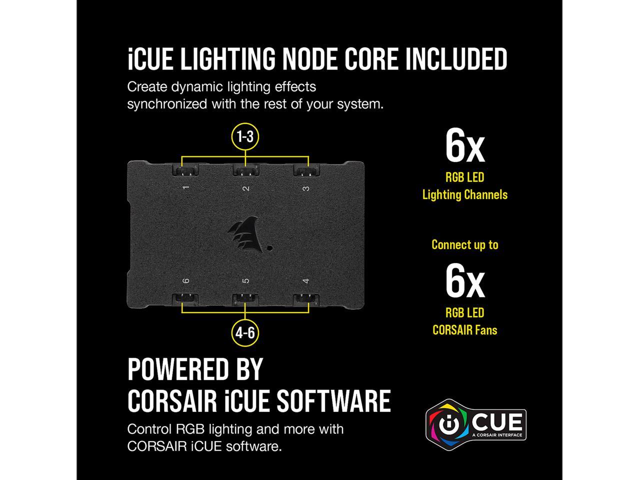 Corsair Ql Series, Icue Ql140 Rgb, 140Mm Rgb Led Fan, Dual Pack With Lighting Node Core, Co-9050100-Ww