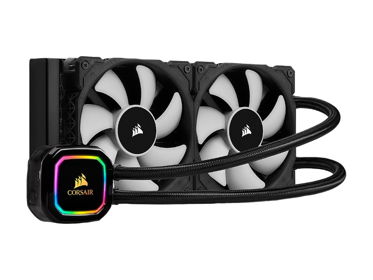 Corsair Icue H100I Rgb Pro Xt, 240Mm Radiator, Dual 120Mm Pwm Fans, Software Control, Liquid Cpu Cooler, Cw-9060043-Ww