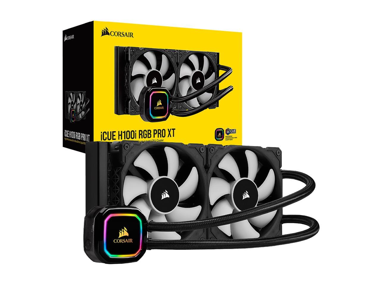 Corsair Icue H100I Rgb Pro Xt, 240Mm Radiator, Dual 120Mm Pwm Fans, Software Control, Liquid Cpu Cooler, Cw-9060043-Ww