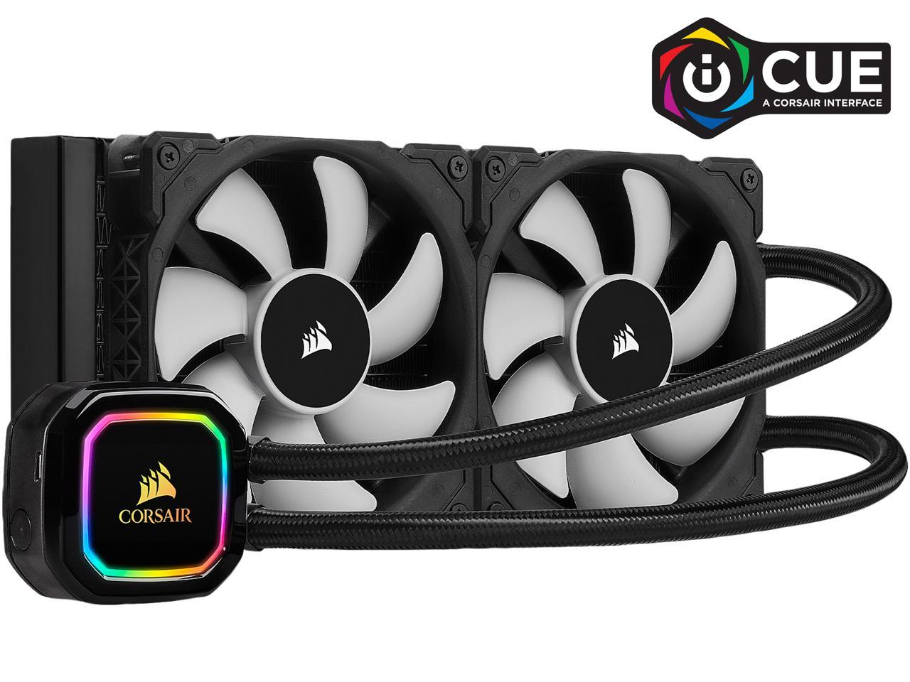 Corsair Icue H100I Rgb Pro Xt, 240Mm Radiator, Dual 120Mm Pwm Fans, Software Control, Liquid Cpu Cooler, Cw-9060043-Ww