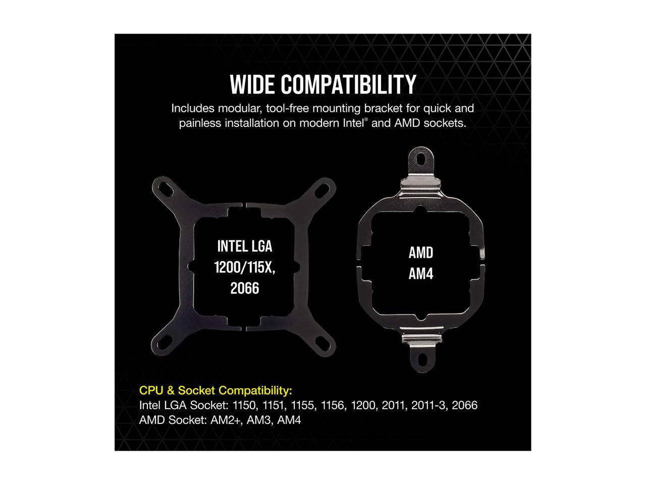 Corsair Icue H60I Rgb Pro Xt, 120Mm Radiator, Single 120Mm Pwm Fan, Software Control, Liquid Cpu Cooler, Cw-9060049-Ww