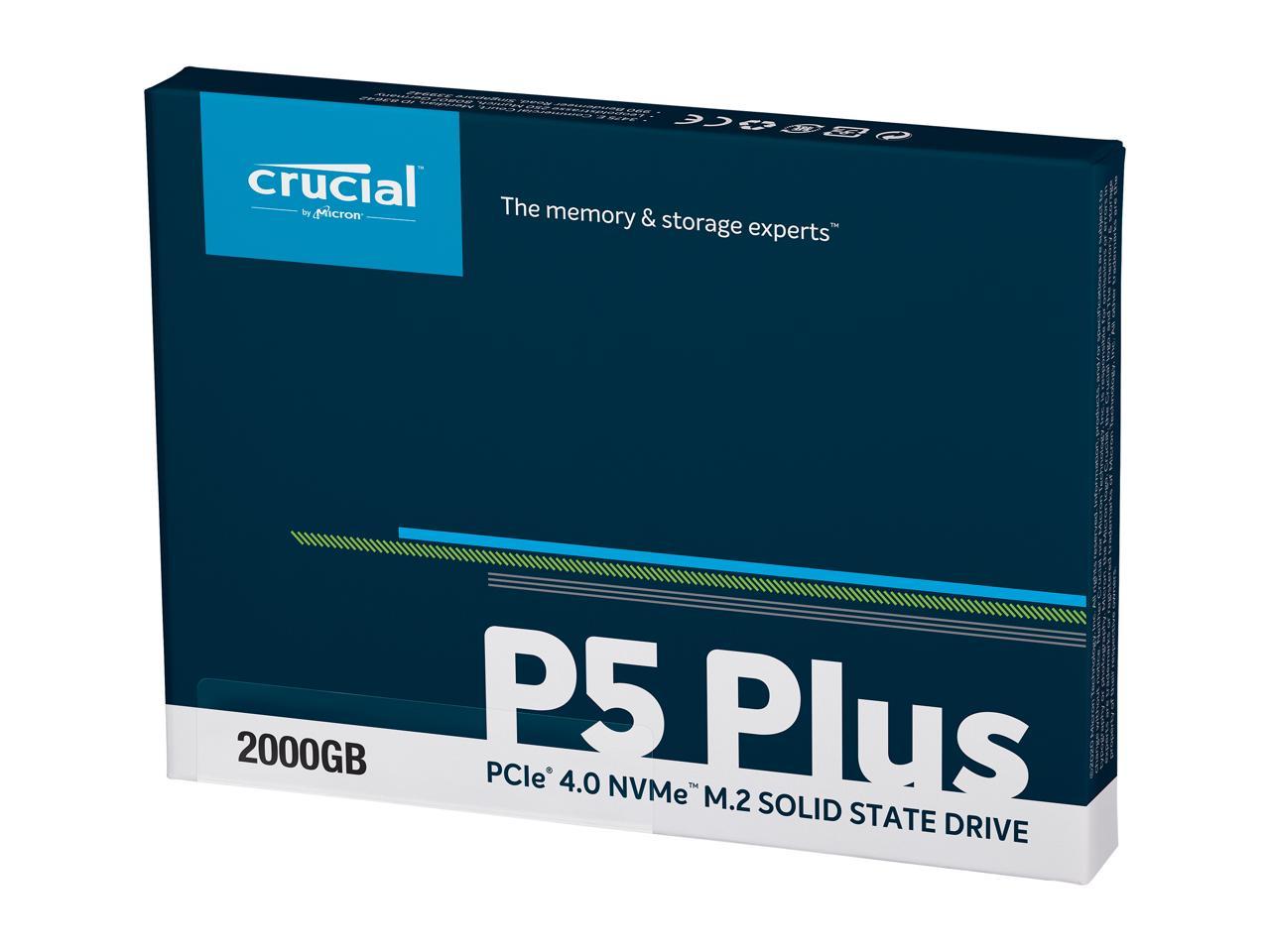 CRUCIAL/MICRON - IMSOURCING P5 Plus CT2000P5PSSD8 2 TB Solid State Drive - M.2 2280 Internal - PCI Express NVMe (PCI Express NVMe 4.0 x4)