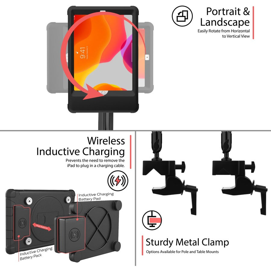 CTA Digital Custom Flex Clamp Mount with Wireless Inductive Charging Case Kit PAD-CFCICC