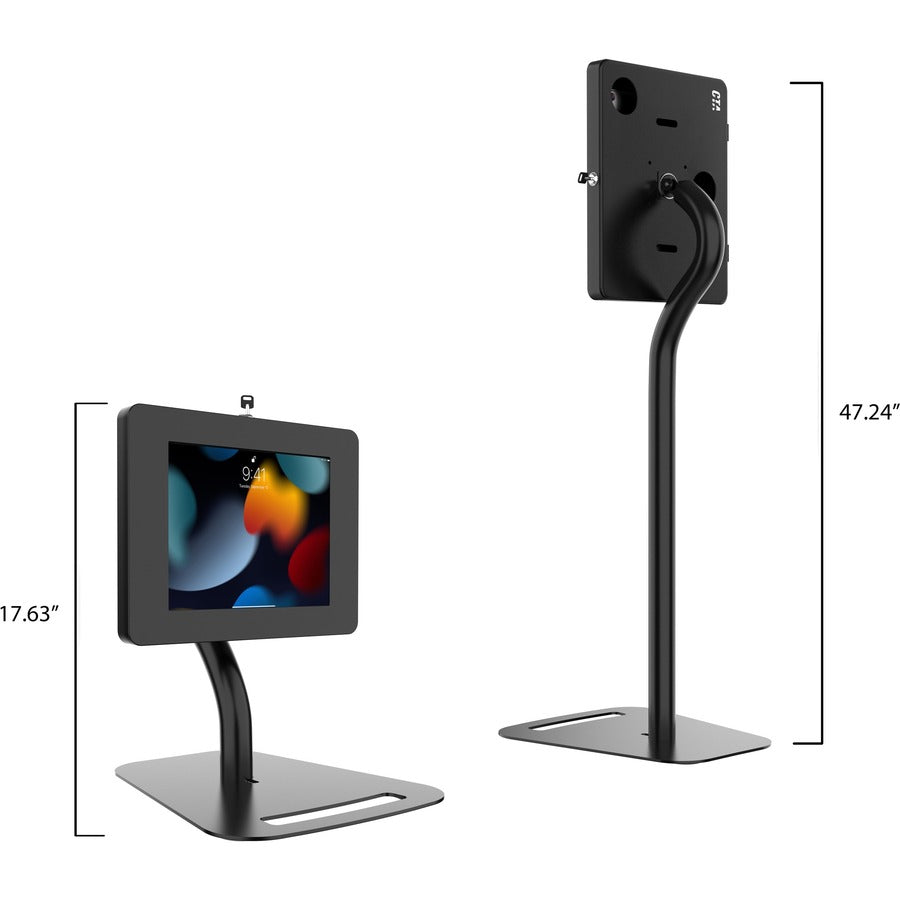 CTA Digital Premium Height-Adjustable Floor-to-Desk Security Kiosk for Tablets PAD-PARAFD