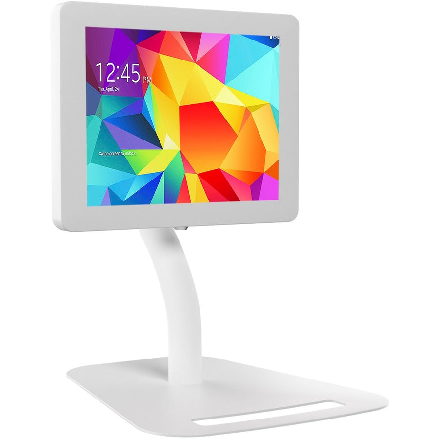 CTA Digital Premium Height-Adjustable Floor-to-Desk Security Kiosk for Tablets (White) PAD-PARAFDW
