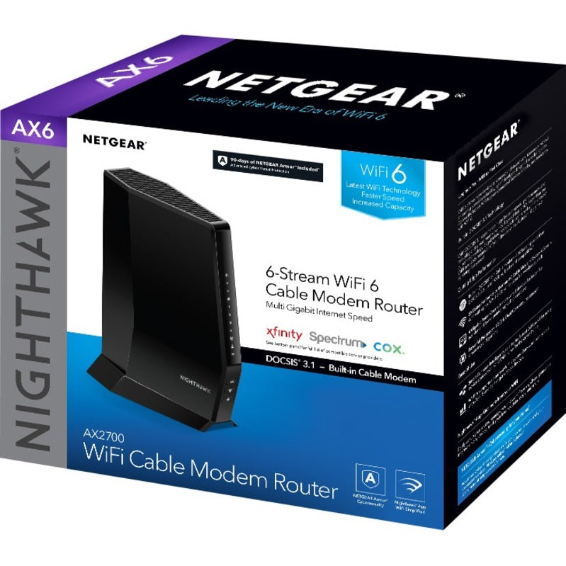Cable Modem Router WiFi 6 - NETGEAR CAX30S AX2700 Gateway | NETGEAR CAX30S-100NAS