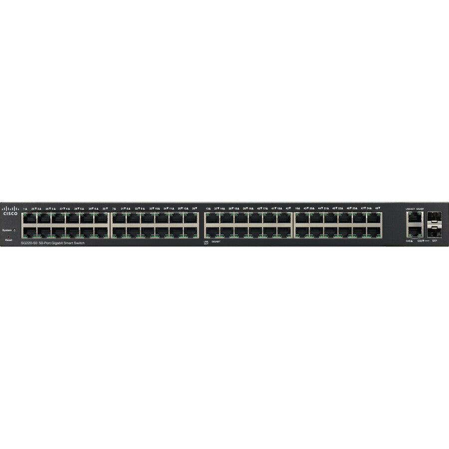 Cisco 50-Port Gigabit Smart Plus Switch SG220-50-K9-NA-RF