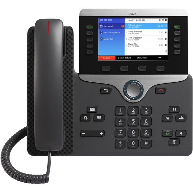Cisco 8861 IP Phone - Corded/Cordless - Corded - Wall Mountable, Desktop - Charcoal CP-8861-A-K9=