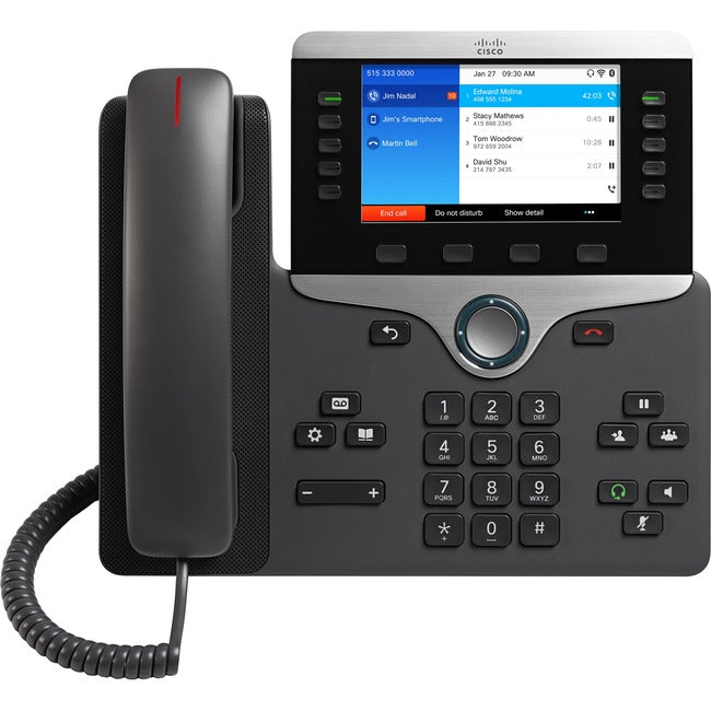 Cisco 8861 Ip Phone - Corded/Cordless - Corded - Wi-Fi - Wall Mountable, Desktop - Charcoal