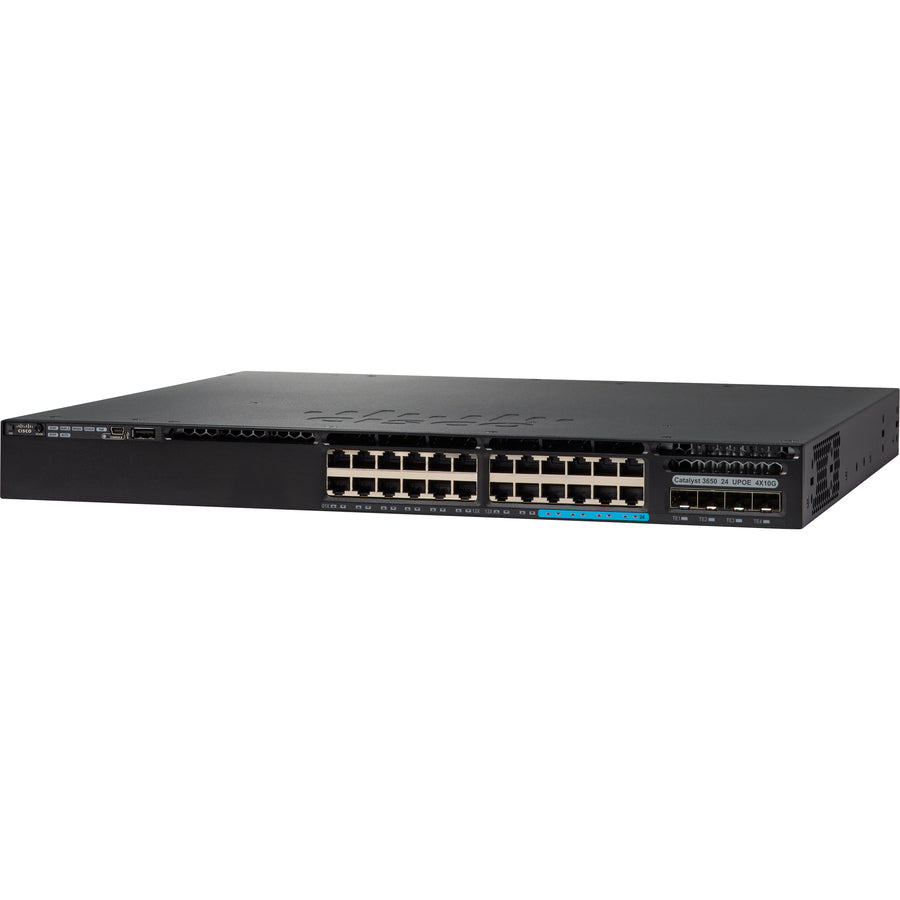 Cisco Catalyst 3650-24T Layer 3 Switch - 24 Port 10/100/1000 Ethernet with 2x10G Uplink | TecisOft WS-C3650-24TD-E-RF