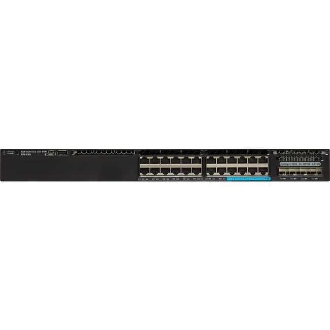 Cisco Catalyst 3650-24T Layer 3 Switch - 24 Port 10/100/1000 Ethernet with 2x10G Uplink | TecisOft WS-C3650-24TD-E-RF