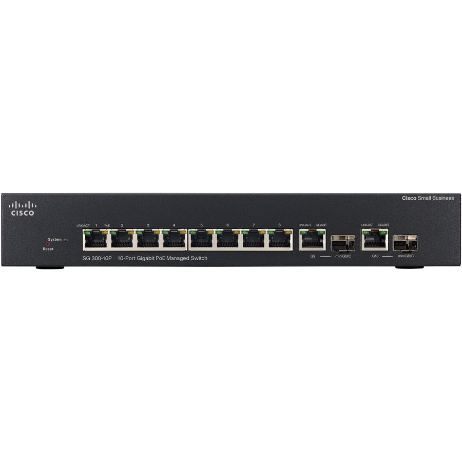 Cisco SG300-10P Gigabit PoE Managed Switch SRW2008P-K9-EU-RF