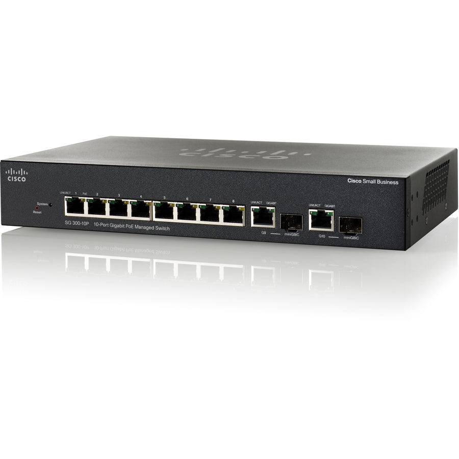 Cisco SG300-10P Gigabit PoE Managed Switch SRW2008P-K9-EU-RF