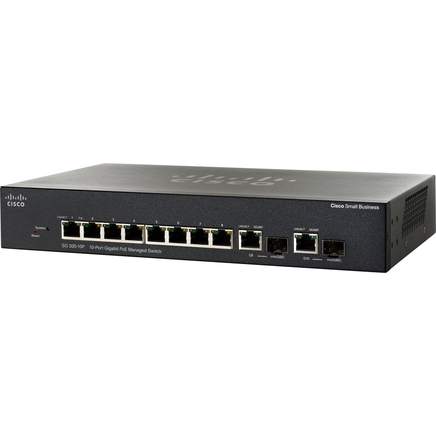 Cisco SG300-10P Gigabit PoE Managed Switch SRW2008P-K9-EU-RF