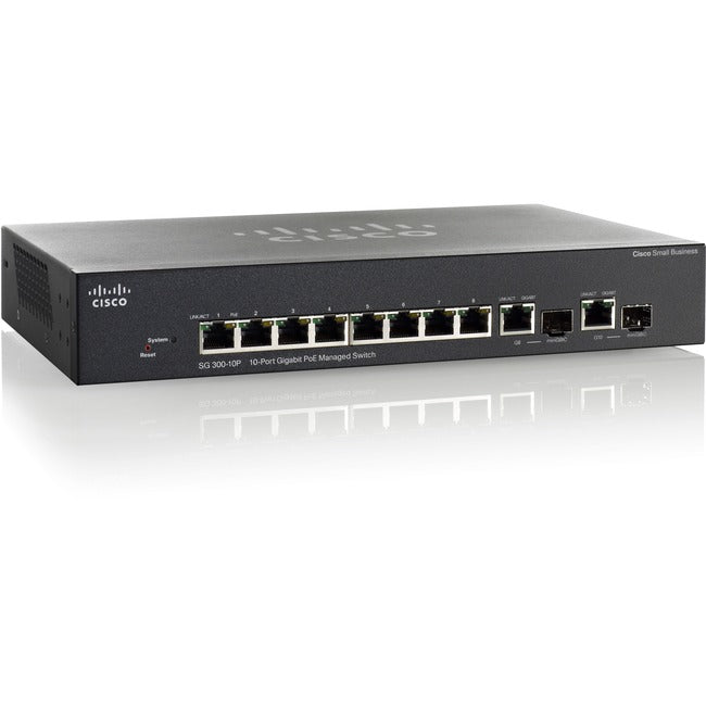 Cisco SG300-10P Gigabit PoE Managed Switch SRW2008P-K9-EU-RF
