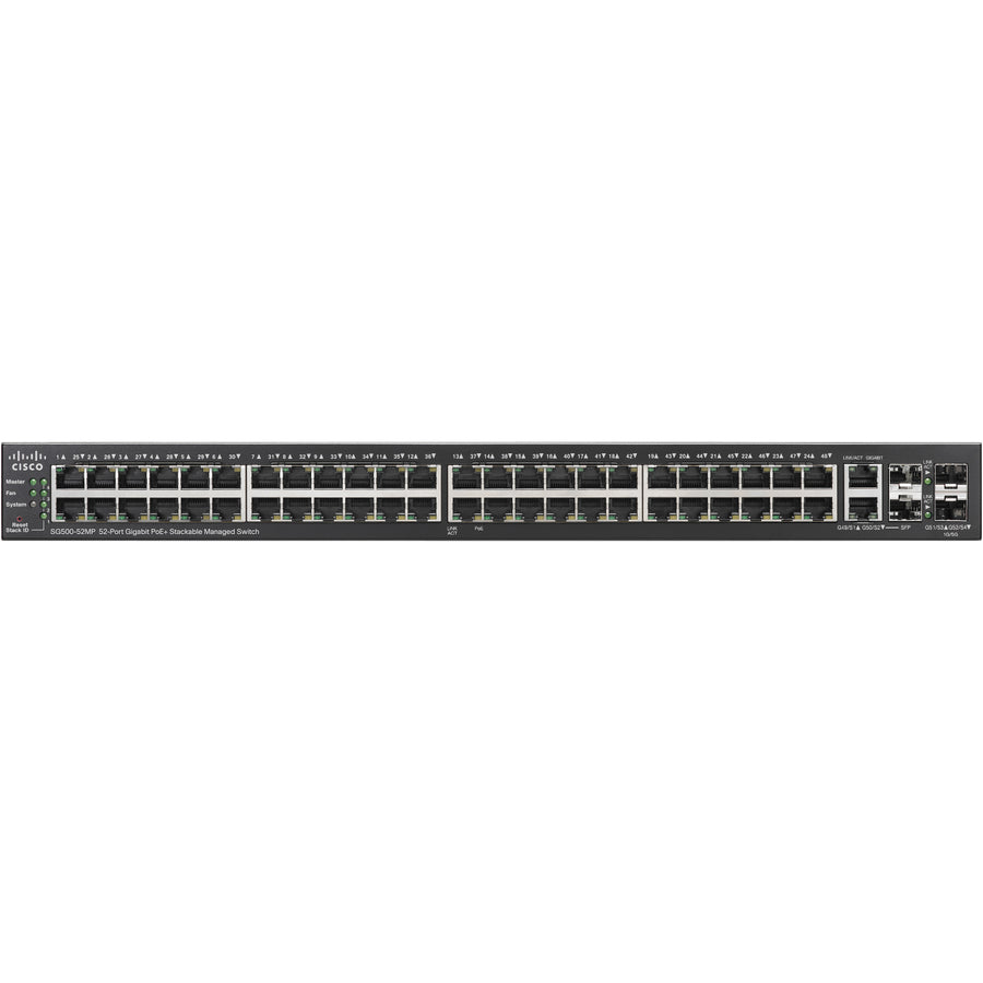 Cisco SG500-52MP 52-Port 740W PoE+ Stackable Managed Switch - Enterprise Network Solution | TeciSoft SG500-52MP-K9NA-RF