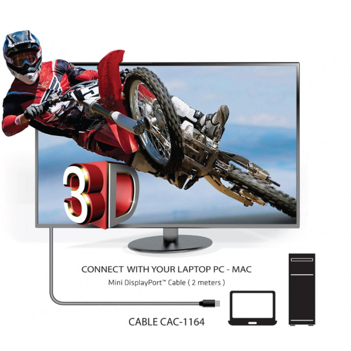 Club 3D MiniDisplayPort 1.4 HBR3 Cable M/M 2m/6.56 Ft. CAC-1164