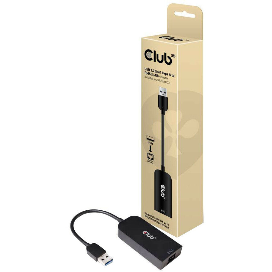 Club 3D USB 3.2 Gen1 Type A To RJ45 2.5Gb Adapter CAC-1420